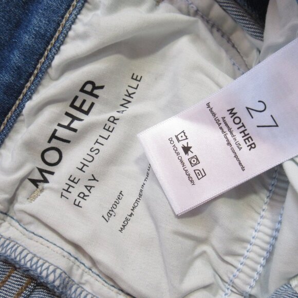 NWT Mother The Hustler Ankle Fray in Layover Stretch Crop Jeans 27 - Picture 4 of 12